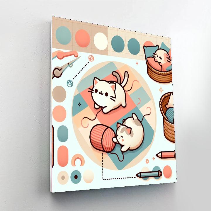 Fluffy Felines Numbered Painting Kits