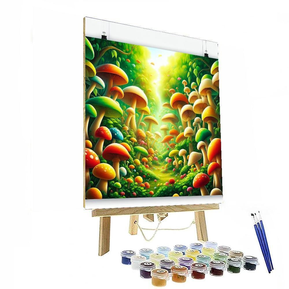 Whimsical Mushroom Forest Paint By Numbers Art