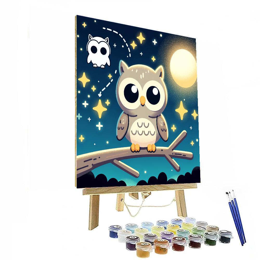 Moonlit Owl's Nighttime Wonders Paint By Numbers Art
