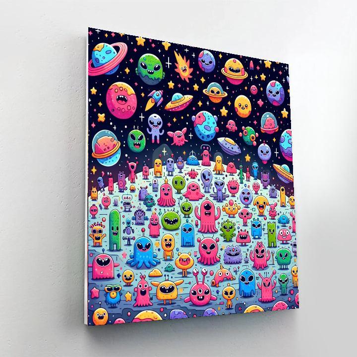 Friendly Alien Adventures Paint By Color