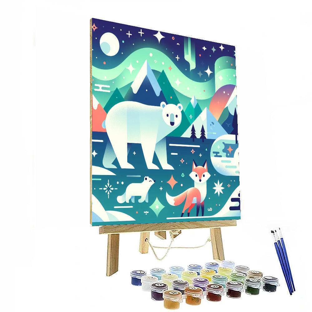 Winter's Magical Aurora Paint By Numbers