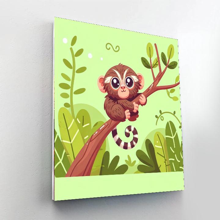 Playful Pygmy Marmoset Paint By Numbers Art