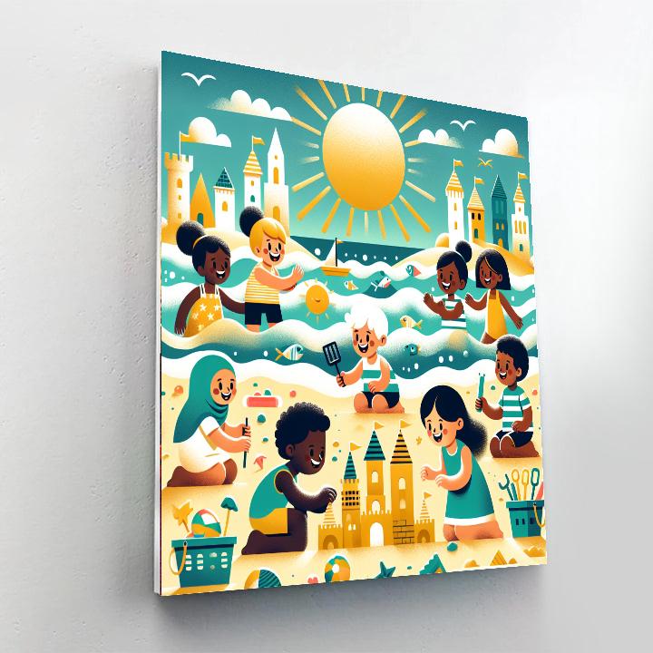 Bright And Breezy Beach Day Number Painting