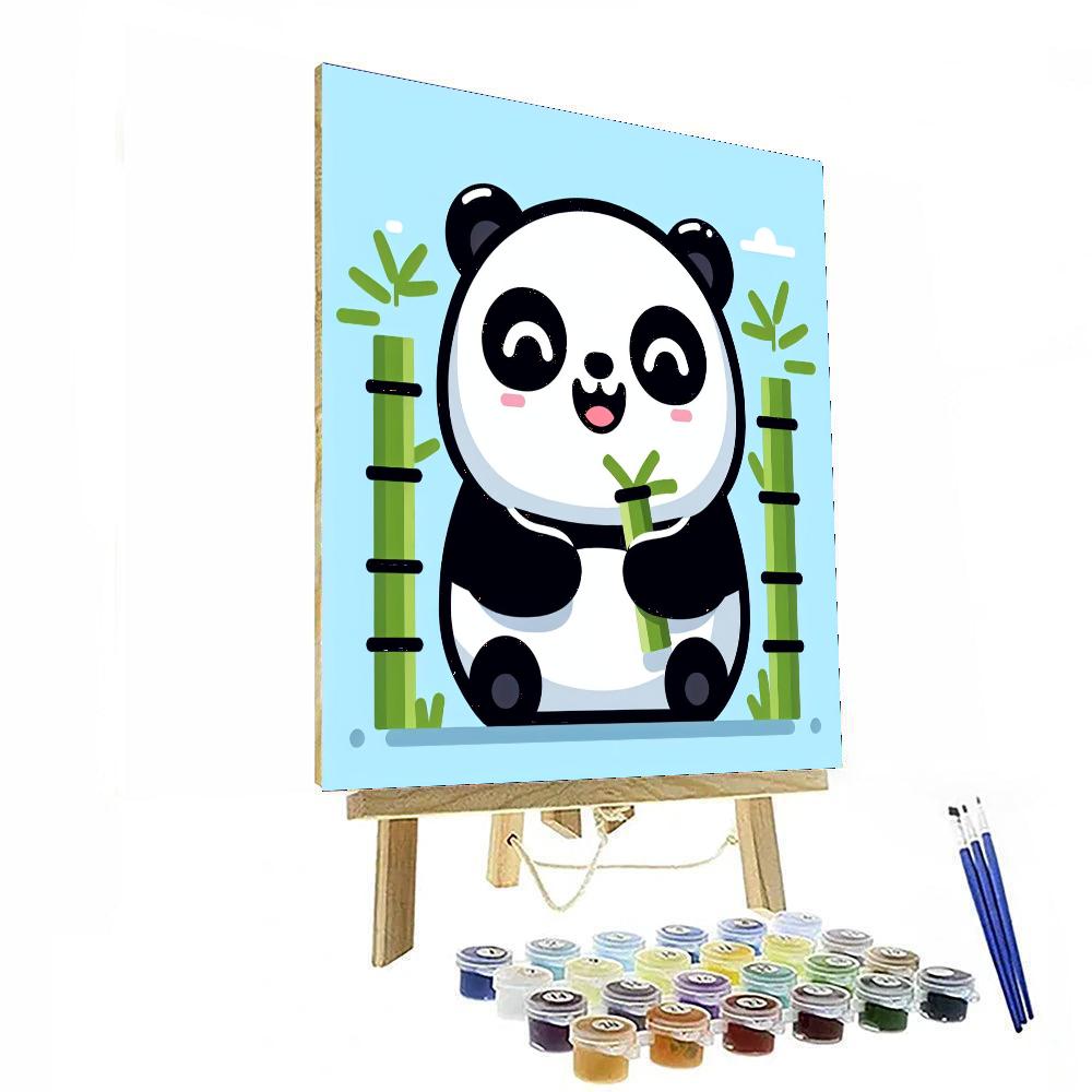 Giant Panda Delight Paint By Numbers Art