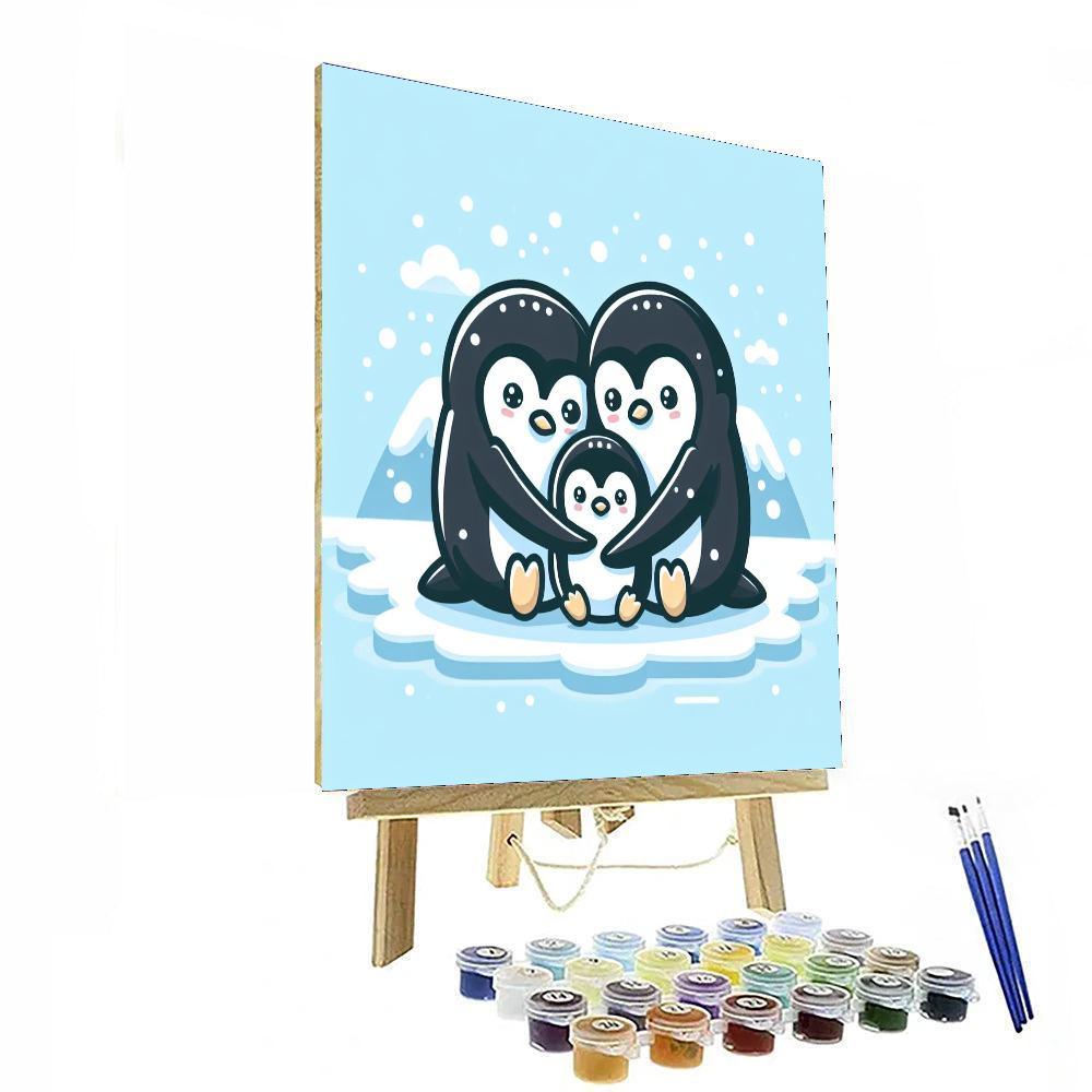 Happy Penguin Family Numbered Painting Kits