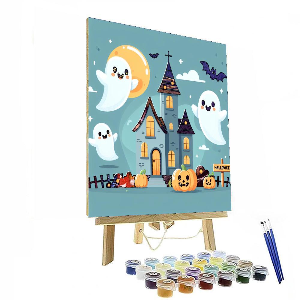 Spooky Friendly Ghosts Paint By Numbers Art
