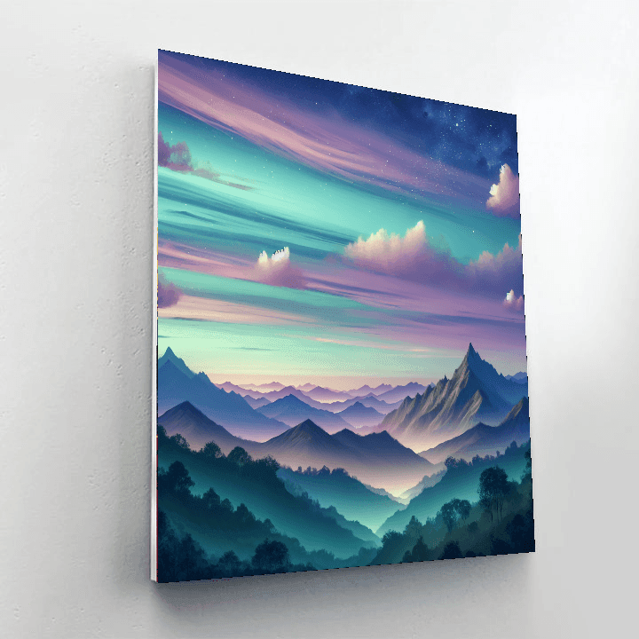 Mystical Mountain Range Escape Paint By Number