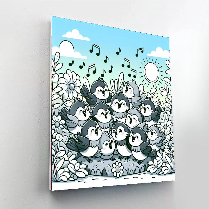 Chipper Chickadees Paint By Numbers Art