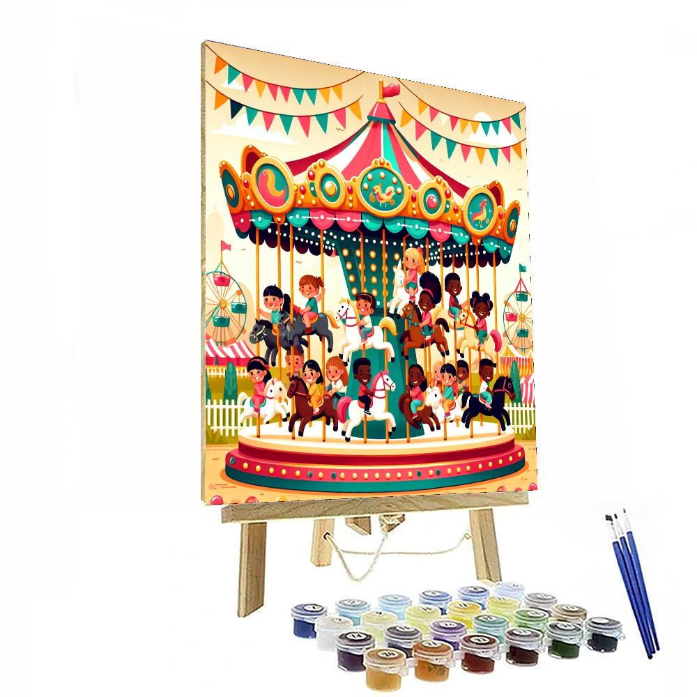 Colorful Carnival Carousel Painting By Numbers Kit