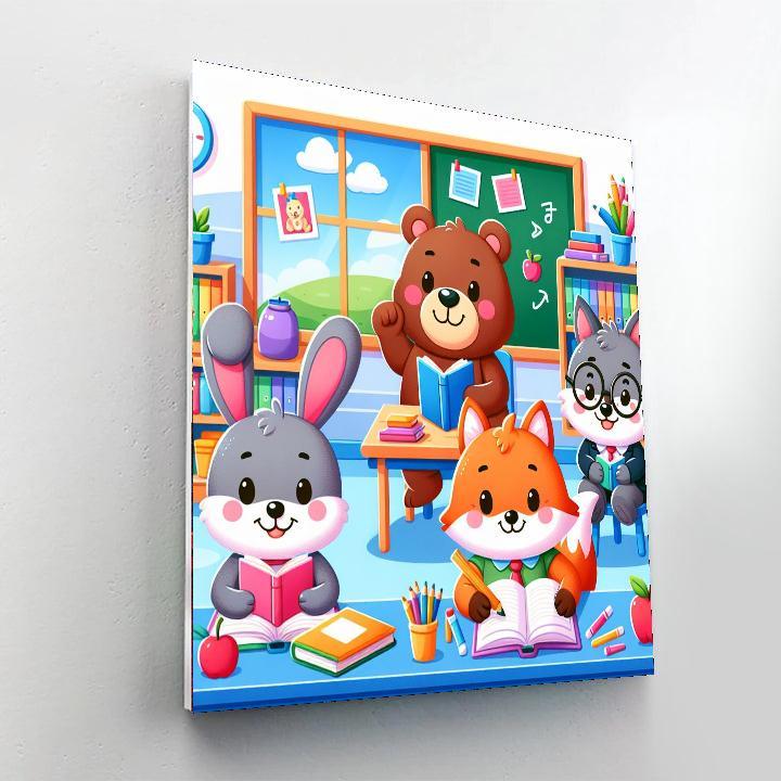 Adorable Animal School Day Paint By Numbers Kits