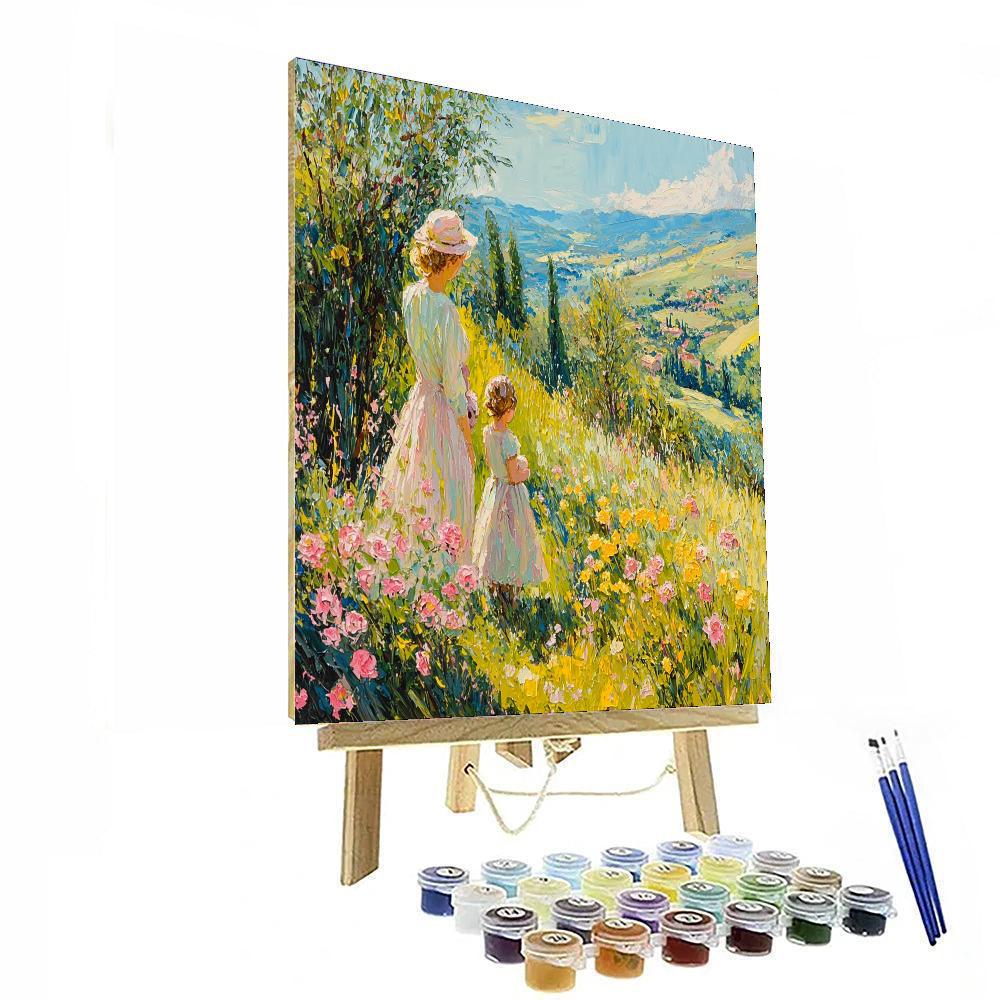 Love's Embrace In The Blossoms Paint By Color