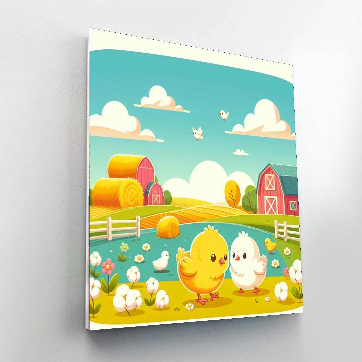 Charming Chick Adventure Paint By Numbers Art