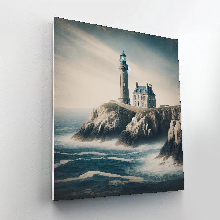 Historic Lighthouse On Clifftop Numbered Painting Kits