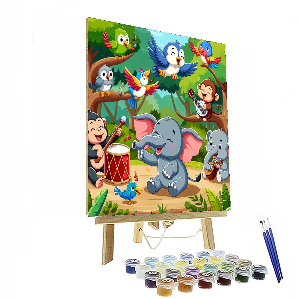 Jungle Animals Orchestra Number Painting