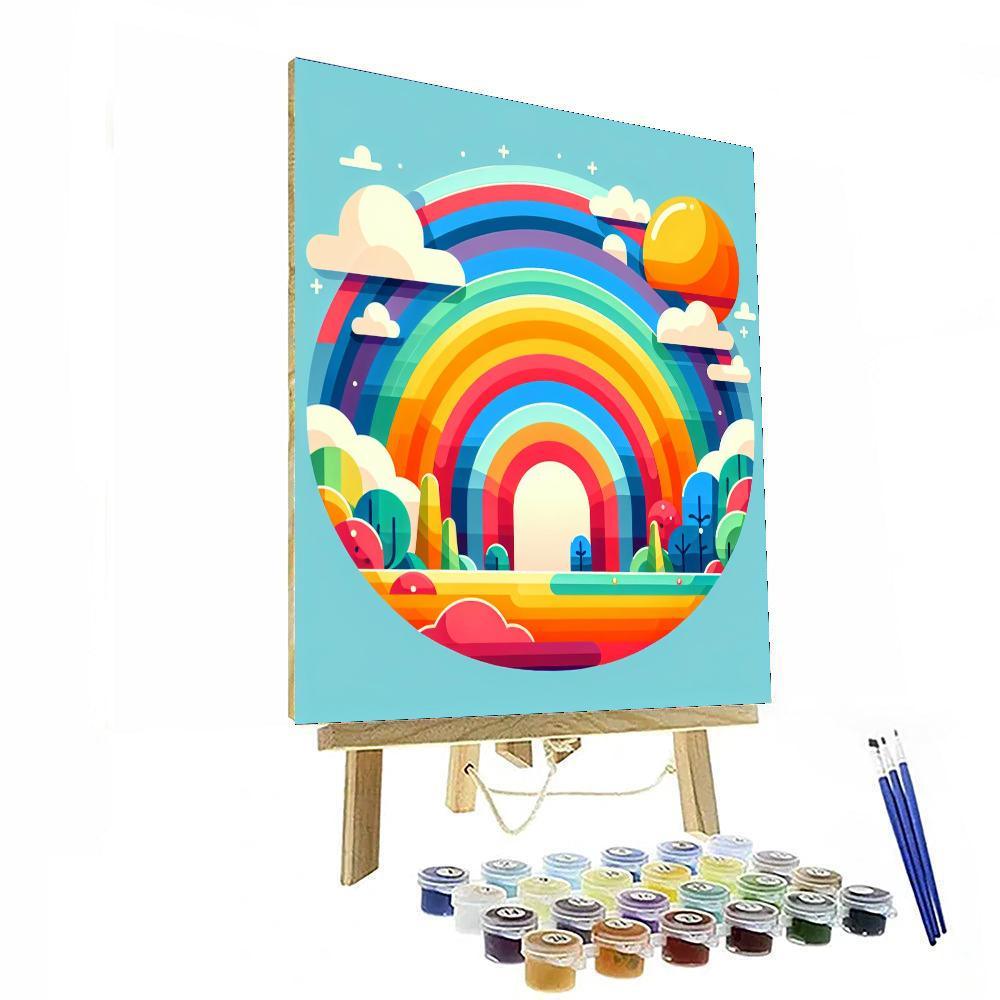 Whimsical Rainbow Ride Paint By Number