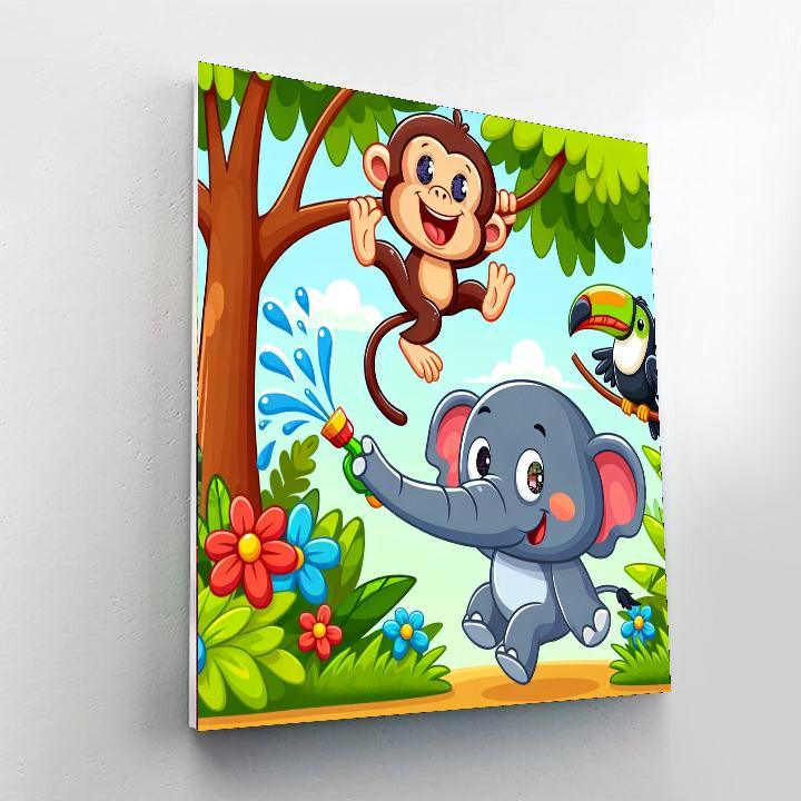 Charming Jungle Adventure Paint By Numbers Art