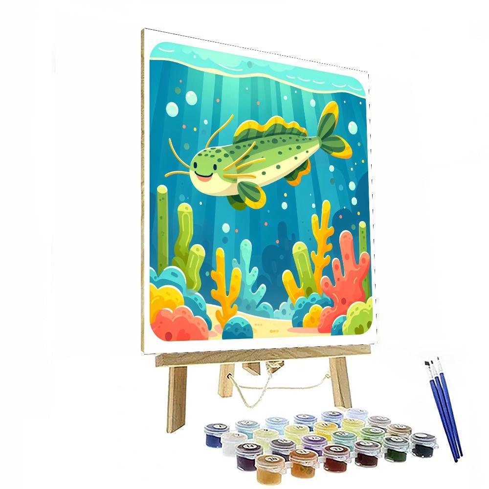 Curious Coral Cat Paint By Color