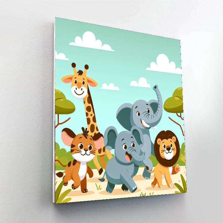 Lively Savannah Stroll Number Painting