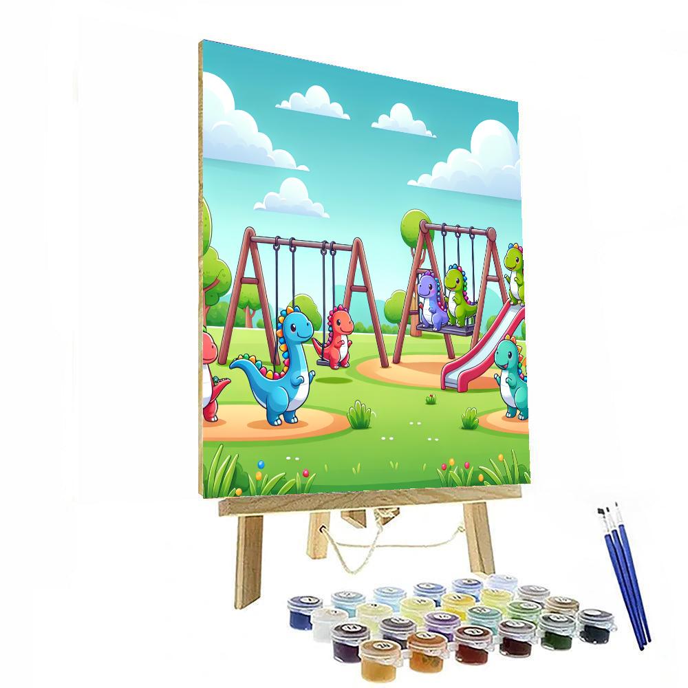 Cute Dinosaurs Playground Painting Number Kit