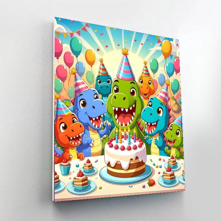 Dino-rific Celebration Number Painting