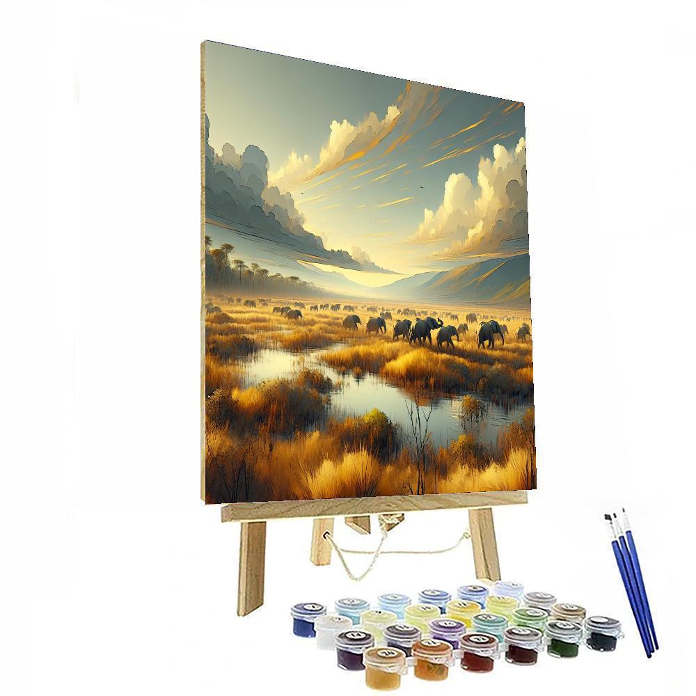 Elephant's Majestic Journey Paint By Numbers Kits