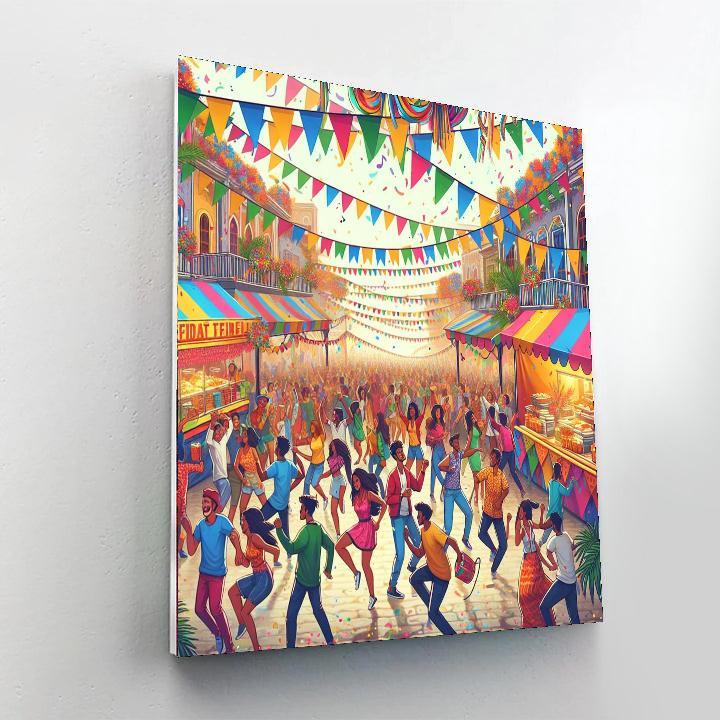 Lively Street Festival Painting By Numbers Kit