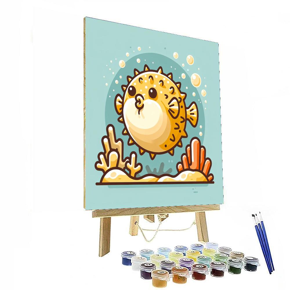 Peppy Pufferfish Paint By Numbers Art