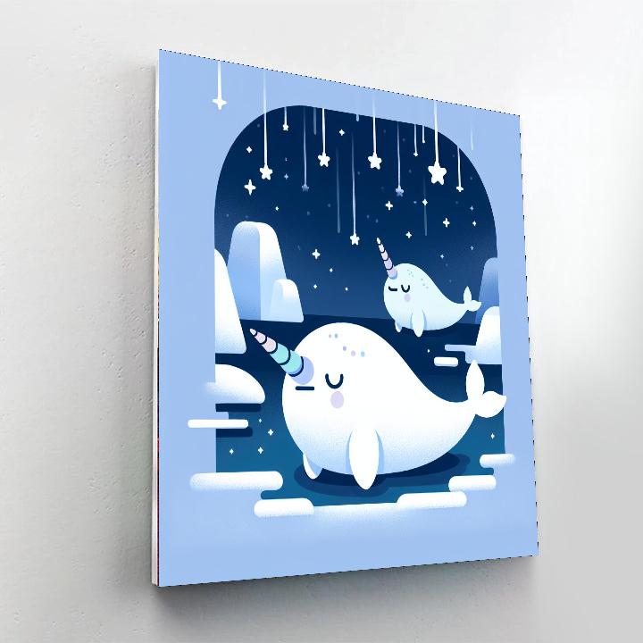 Starry Night Narwhals Numbered Painting Kits