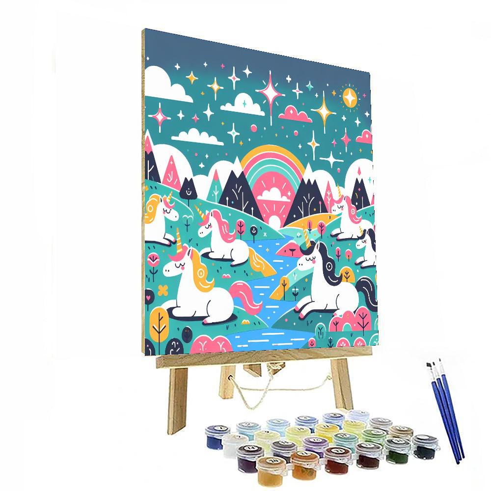 Whimsical Unicorn Land Numbered Painting Kits
