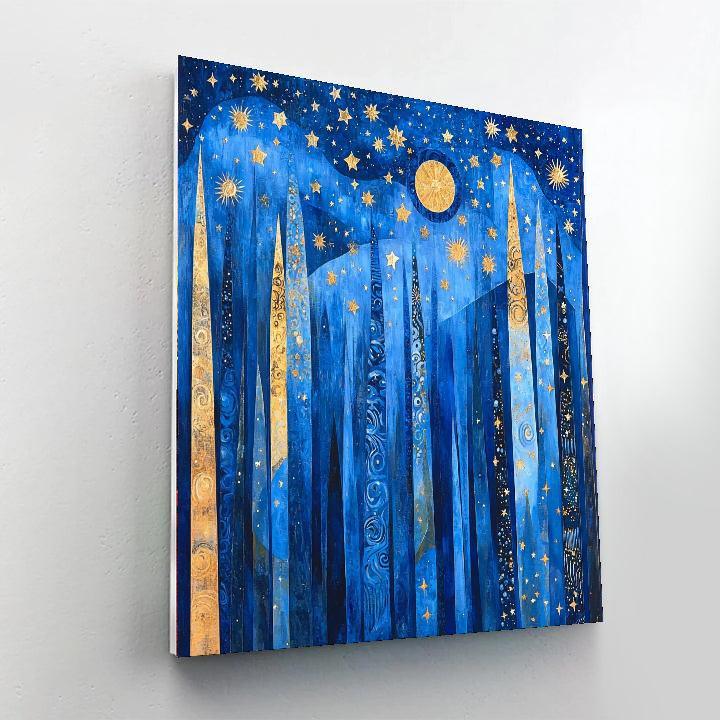 Gustav Klimt Inspired Starlit Patterns  Paint By Numbers Art