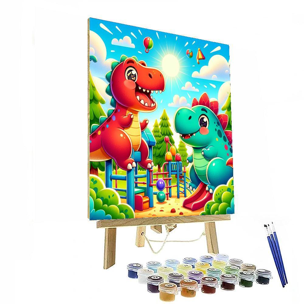 Dino-riffic Playground Paint By Numbers