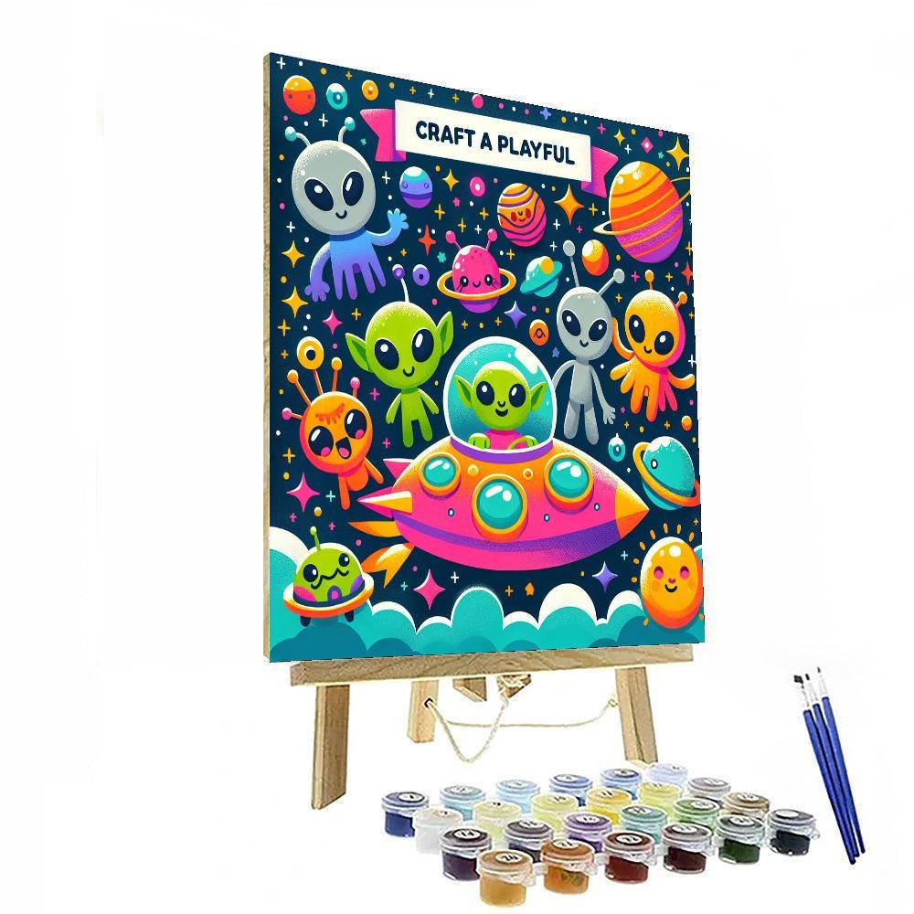 Galactic Alien Adventures Paint By Numbers Art