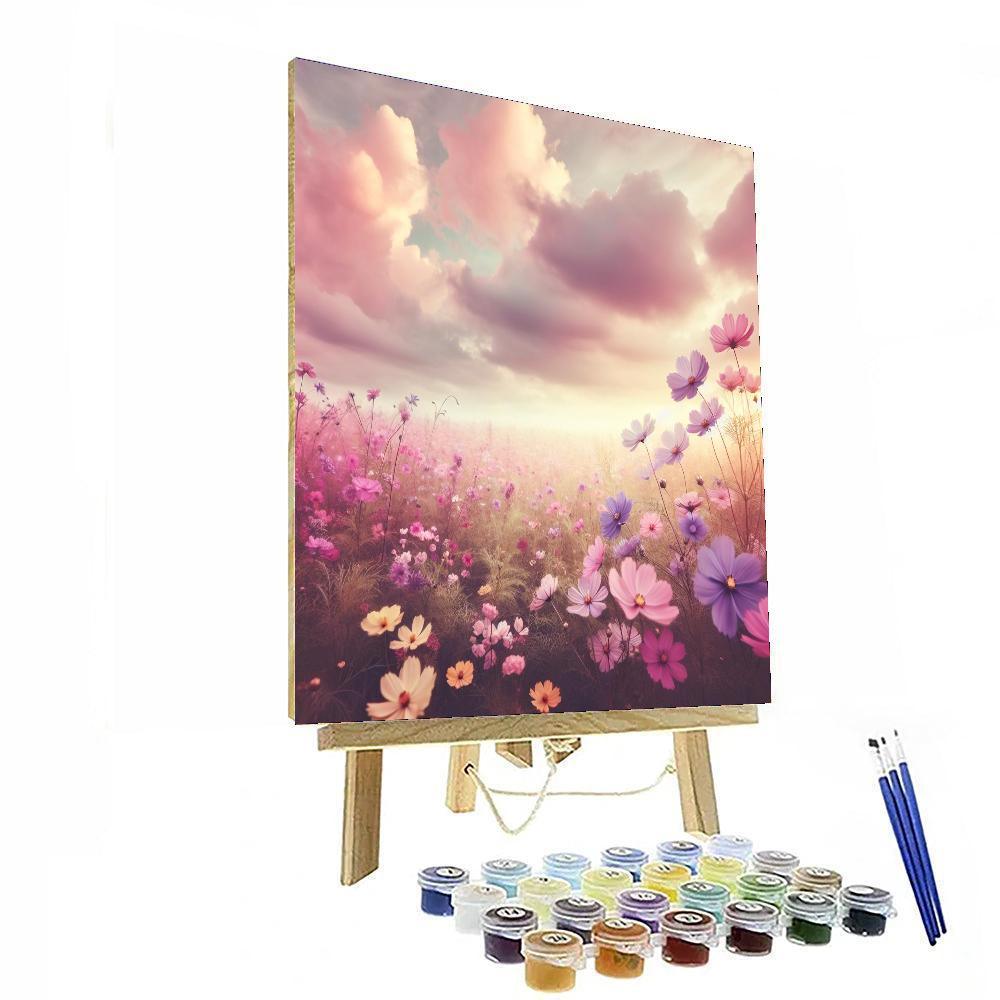 Romantic Wildflower Field Painting Number Kit