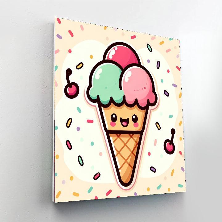 Sassy Ice Cream Cone Painting By Numbers Kit
