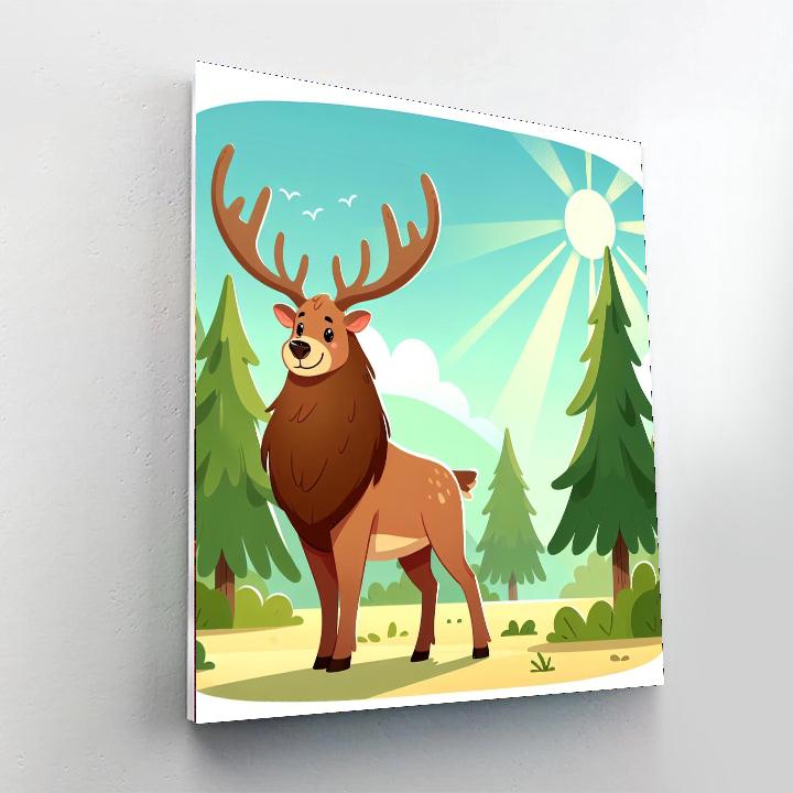 Eager Elk Paint By Numbers Art