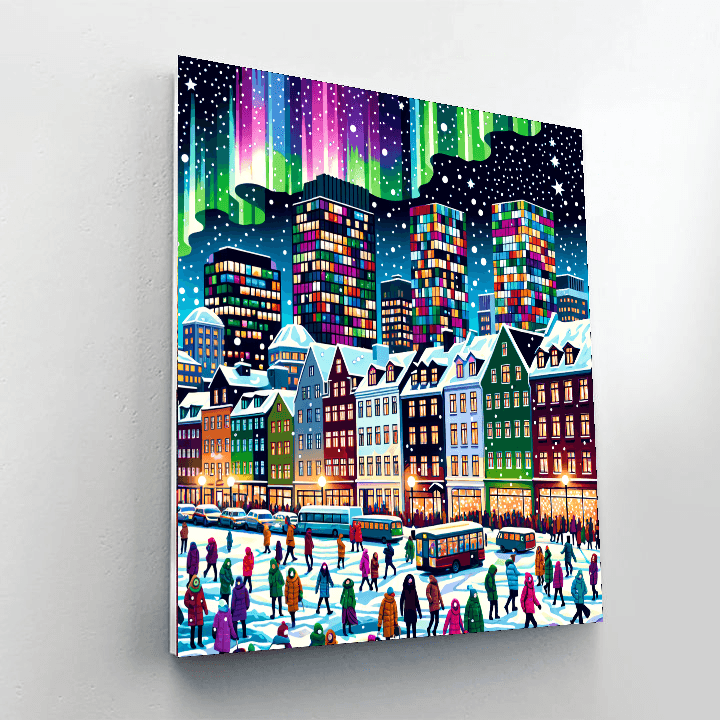 Winter Lights Festival - Iceland Numbered Painting Kits