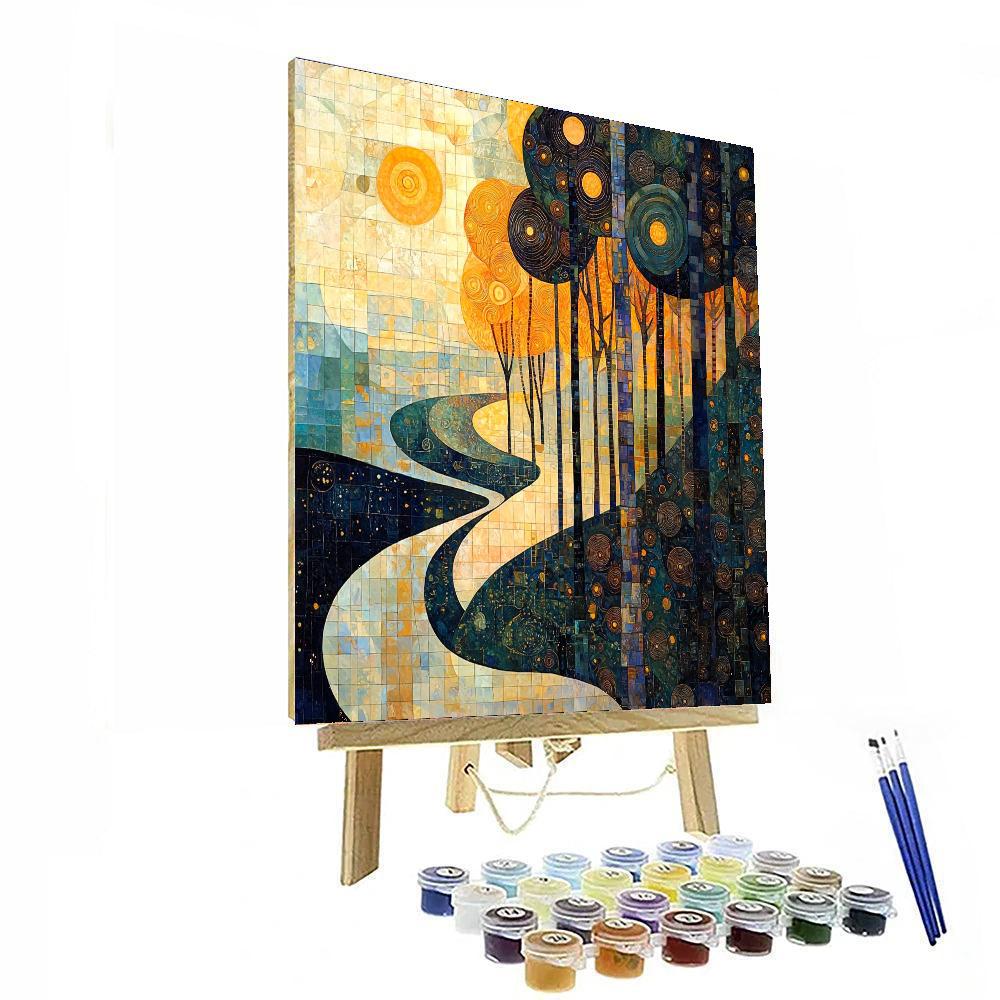 Gustav Klimt Inspired Sacred Spiral  Paint By Numbers Art