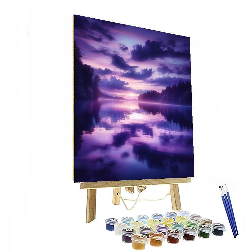 Serene Lakeside Evening DIY Paint By Numbers