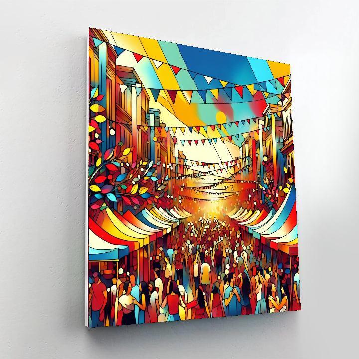 Colorful Street Festival Paint By Number