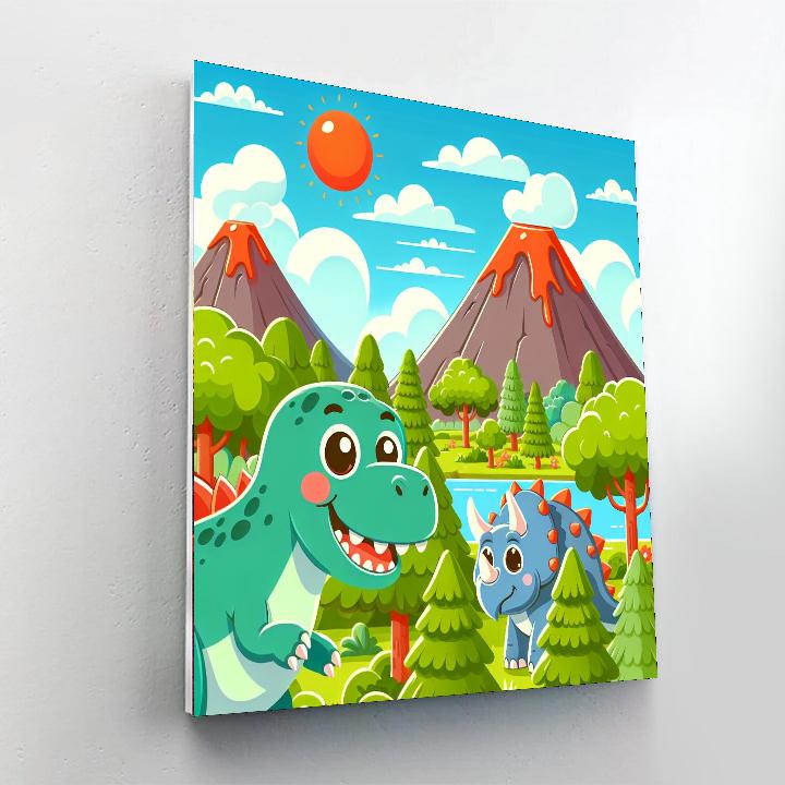 Dino Discovery Camp Painting Number Kit