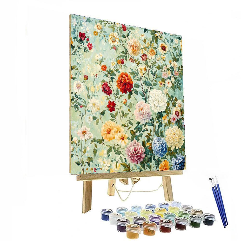 Alphonse Mucha Inspired Harmony Of Flora  Paint By Numbers Kits