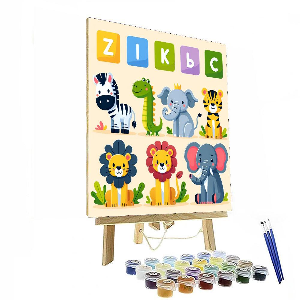 Zoo Animal Alphabet Numbered Painting Kits
