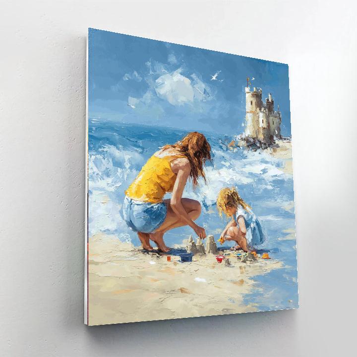Mom And Me At The Beach Painting Number Kit