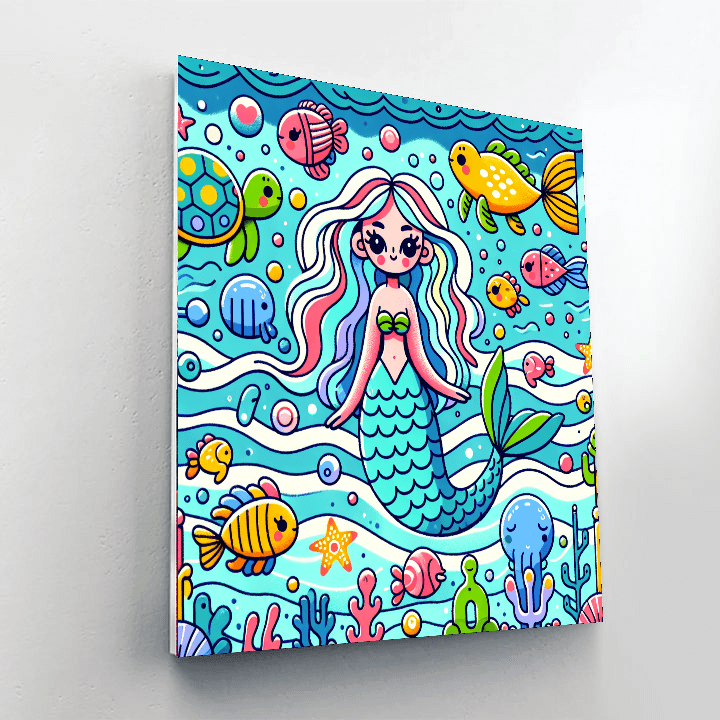 Oceanic Mermaid Tale Painting Number Kit
