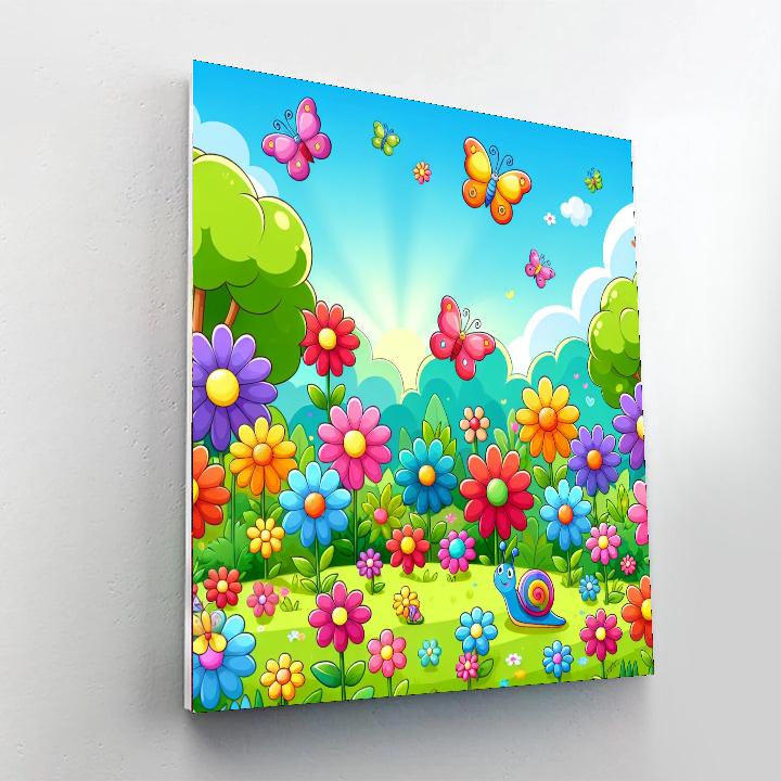 The Rainbow Garden Painting Number Kit