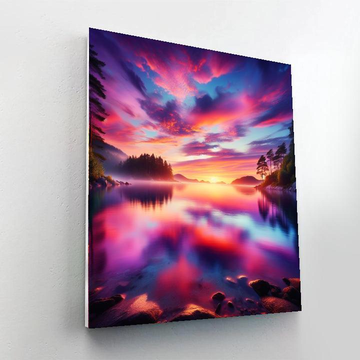 Captivating Sunset Oasis Paint By Color