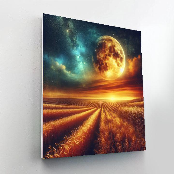Harvest Moon Over Fields Paint By Numbers Art