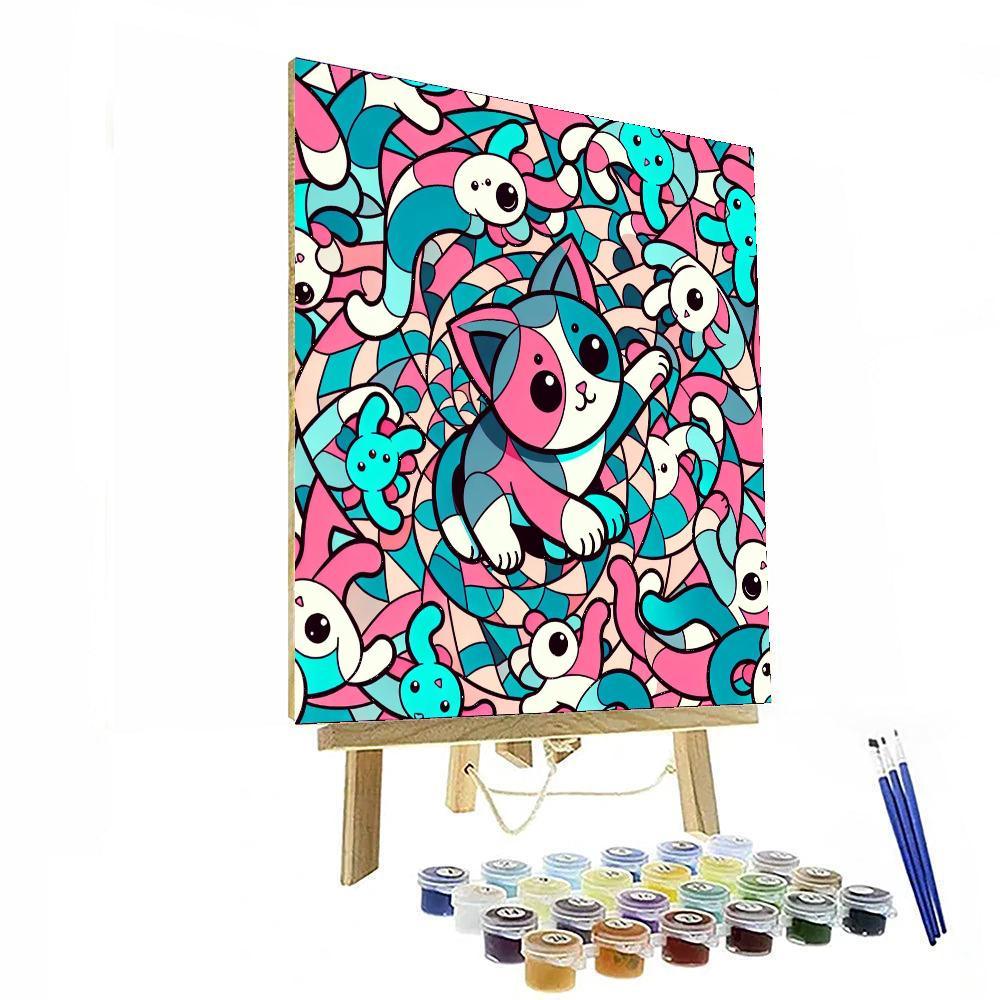 Kaleidoscope Kittens Numbered Painting Kits