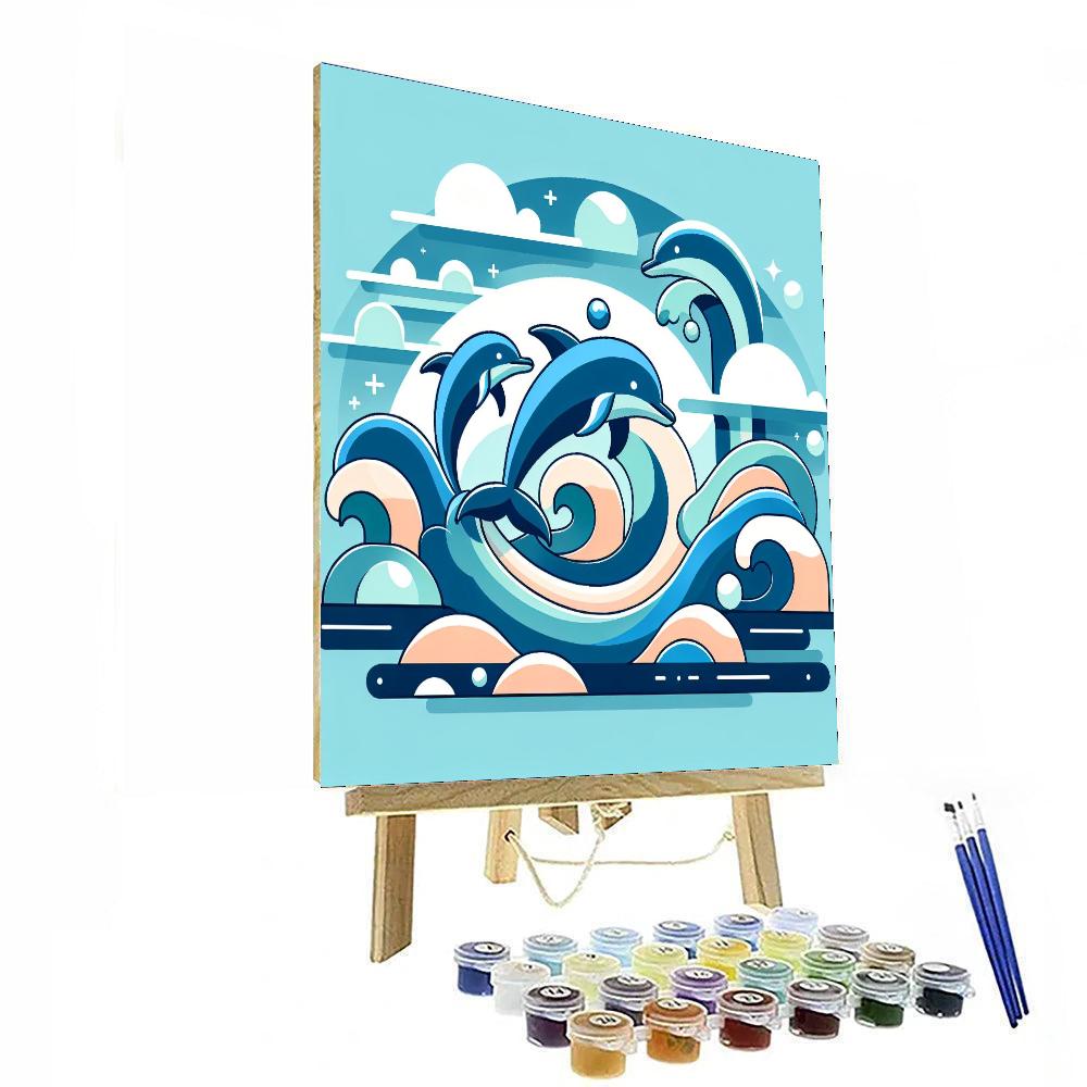 Dainty Dolphins Painting By Numbers Kit