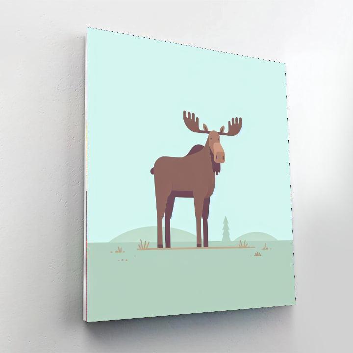 Magical Moose Meadow Number Painting